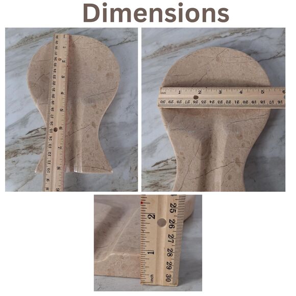 Beige Marble Spoon Rest, Natural Tan Utensil Holder, Christmas Housewarming Gift - Picture 10 of 12